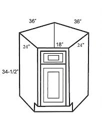 Base Diagonal Corner Sink- Width 36" X Height 34.5" X Depth 24"