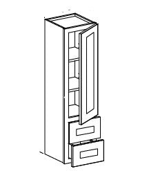 Wall Cabinets - With 2 Built In Drawer : Width 18" x Height 48" 54" 60" x Depth 12"
