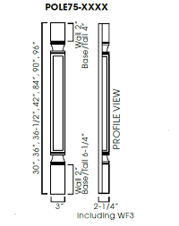 Decoration Half leg Fillers- Width3 X Height 30" 36" 36-1/2" 42" 84" 90" 96" X Depth2-1/2"