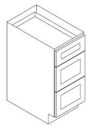 Vanity Drawers Base  - Width 12" 15" x Height 34-1/2" x Depth 21"