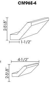 Crown Molding - Width 96" x Height 2.5 4" 4.5"