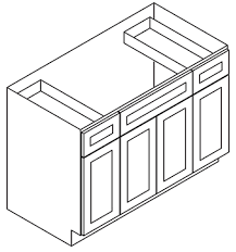 Vanity With Drawers Base  - Width 30" 36" 48" x Height 34-1/2" x Depth 21"