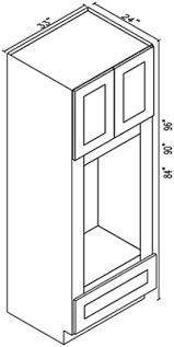 Double Oven /Oven Microwave Cabinets - Width 33" X Height 84" 90" 96" X Depth 24"