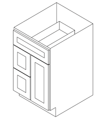 Vanity With Drawers Base  - Width 30" 36" 48" x Height 34-1/2" x Depth 21"